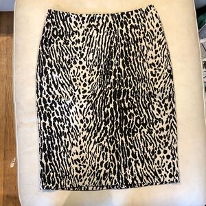 Talbots leopard print pencil skirt